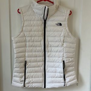 The North Face Women’s 700 Vest.  Large. White with black trim